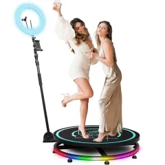 360 Camera booth - Setup, attendant, software, custom frames, backdrop and LED lights