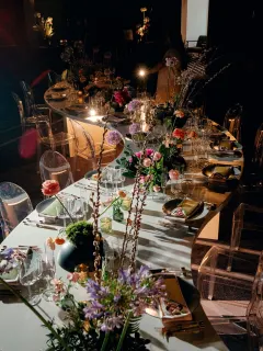 Luxury celebration dinner tablescape planned by Sarabeth & Co. in Dallas, TX